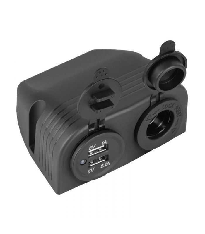 Mufa montaj auto cu 2x USB 3100mAh si 1x bricheta mama