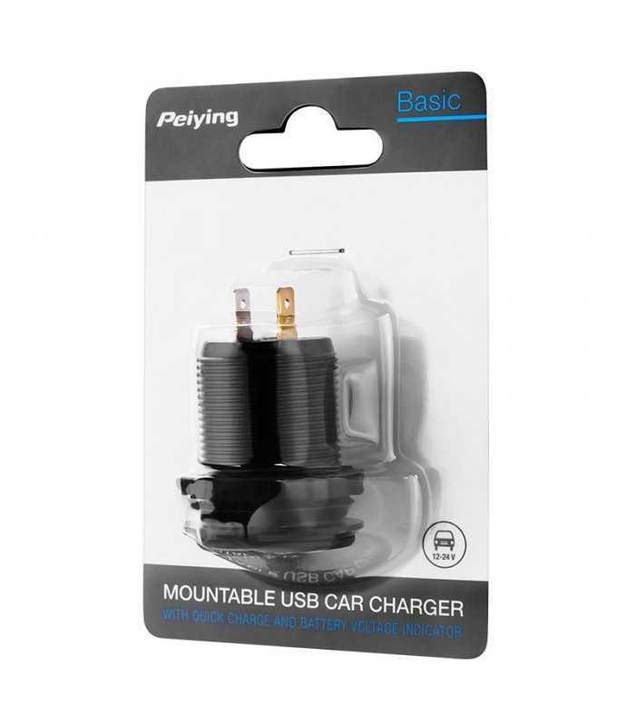 mufa montaj auto incarcare 2x usb qc30 peiying 2