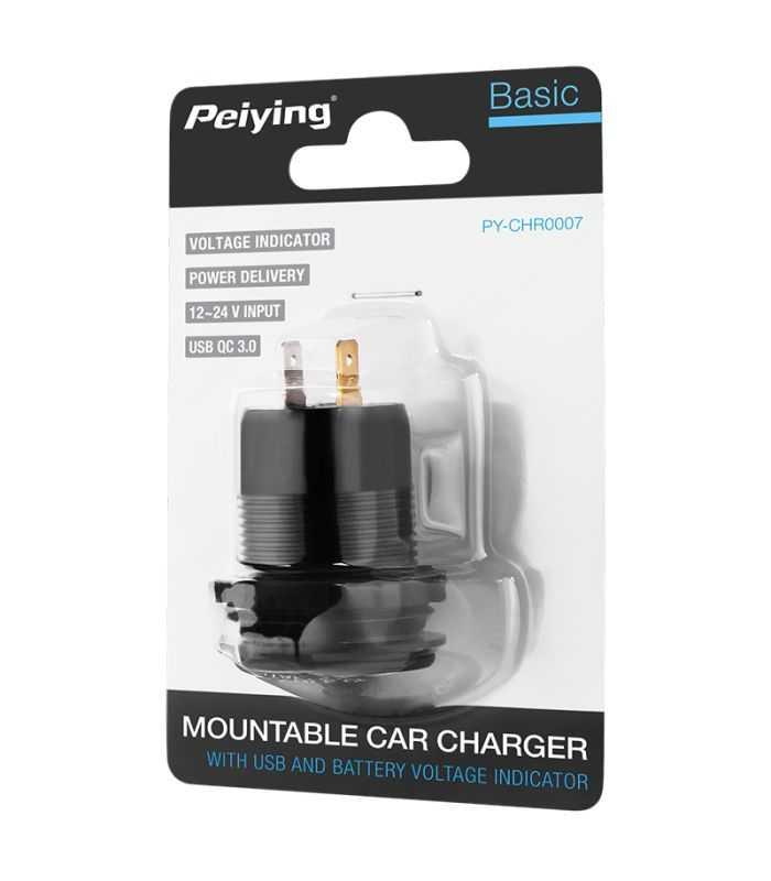 Mufa Montaj Incarcare Auto 12 24v Usb Usb Type C Pd Qc 30 63w Cu Display Py Chr0007