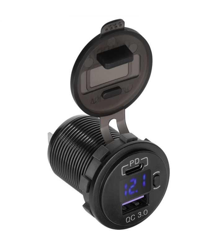 Mufa montaj incarcare USB PD Type C si USB QC 3.0 48W PEIYING PY-CHR0006