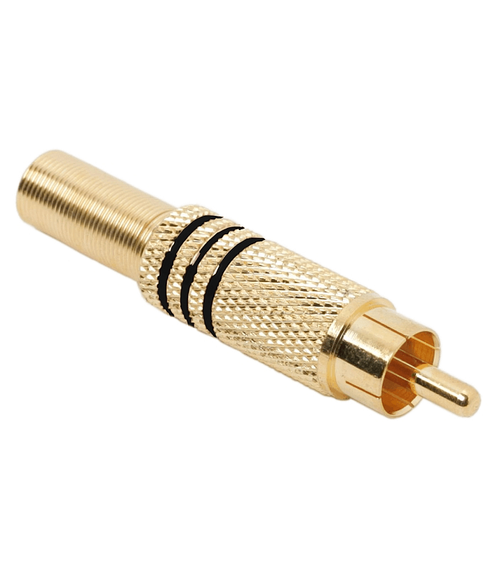 Mufa RCA aurita inel negru tata cablu maxim 6mm