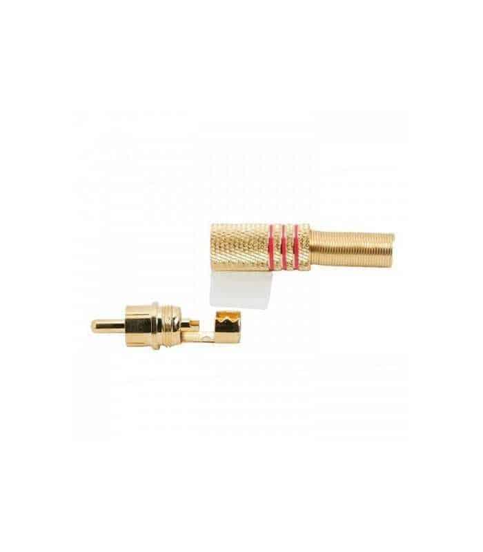 mufa rca aurita inel rosu tata cablu maxim 6mm 1