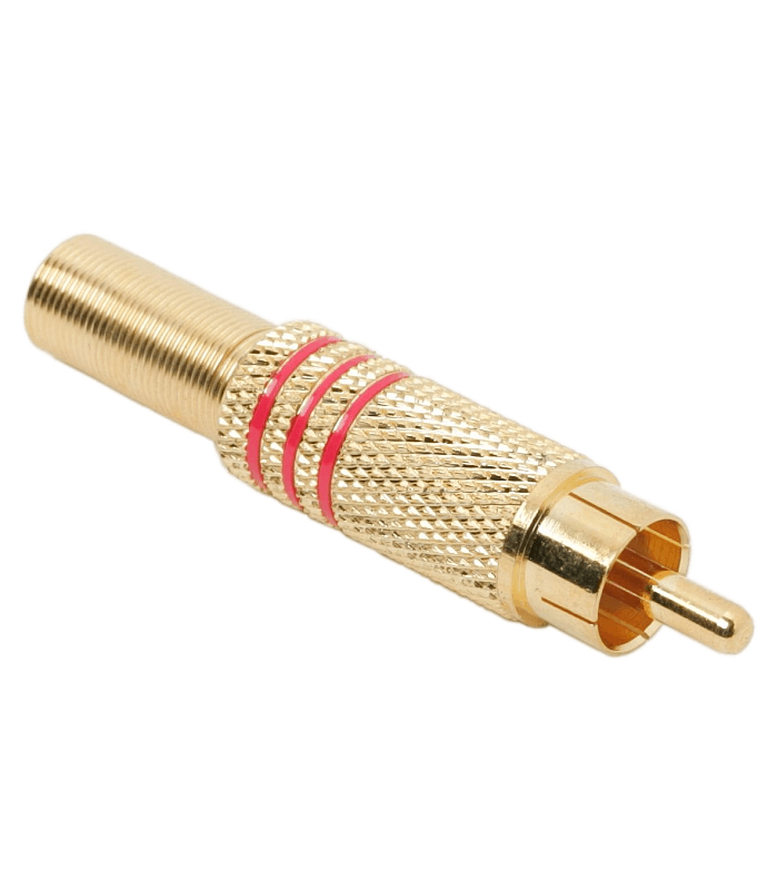 Mufa RCA aurita inel rosu tata cablu maxim 6mm