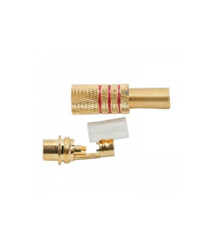 mufa rca mama metal aurit cablu 6mm inel rosu 1