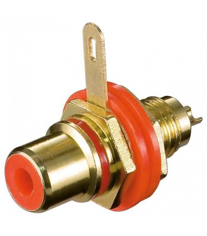 Mufa RCA mama montare pe panou rosu Goobay