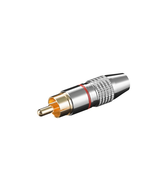 Mufa RCA tata inel rosu metal aurit Goobay