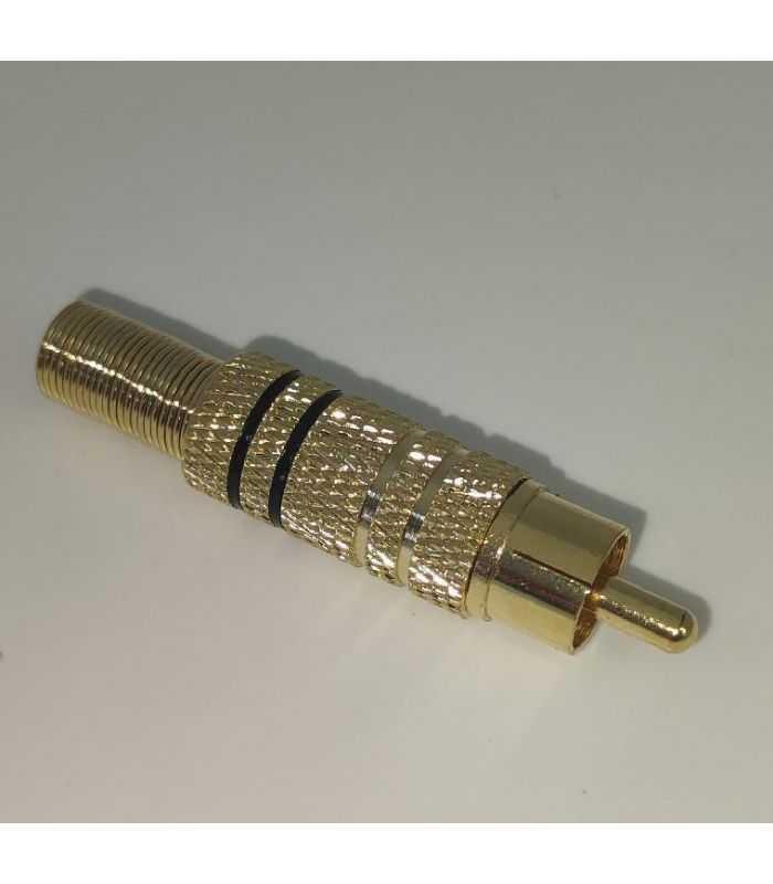 mufa rca tata metal inel negru cablu 7mm goobay 1