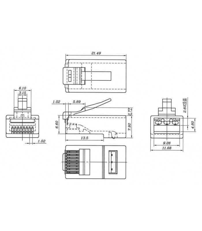mufa retea rj45 8p8c cat6a neecranat contacte aurite 50u goobay 1