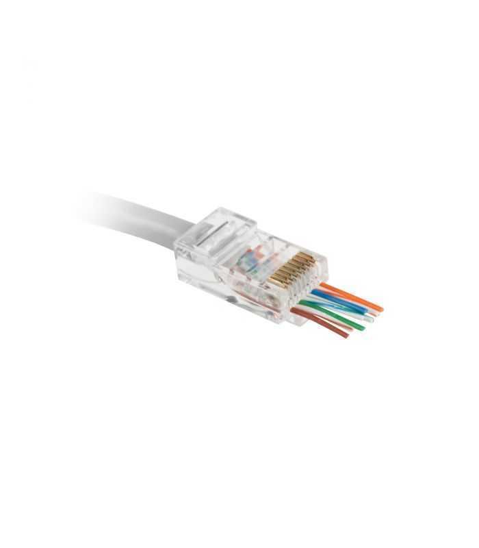 Mufa RJ45 8P8C CAT6E PASS THROUGH SOLID EUROKOMP E5884 TEL0072