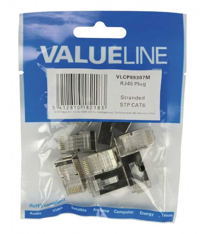 mufa rj45 pt cablu stp cat6 litat set 10buc valueline 3
