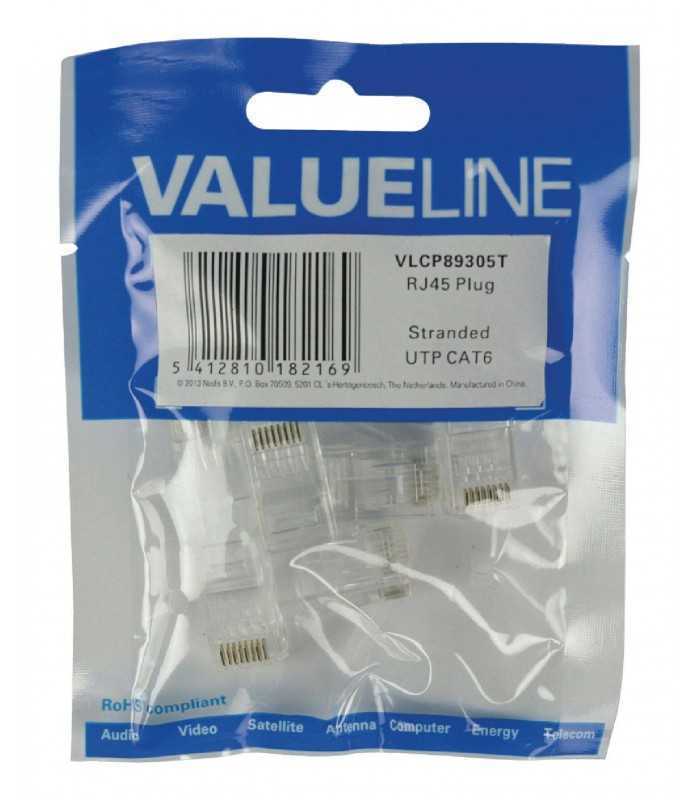 mufa rj45 pt cablu utp cat6 litat set 10buc valueline 4