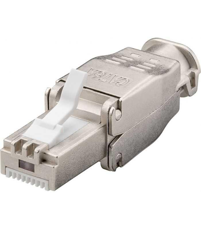 Mufa tata RJ45 CAT6A STP metal ecranata cablu max. 9mm AWG 22 - AWG 24 montare fara cleste 38292 Goobay
