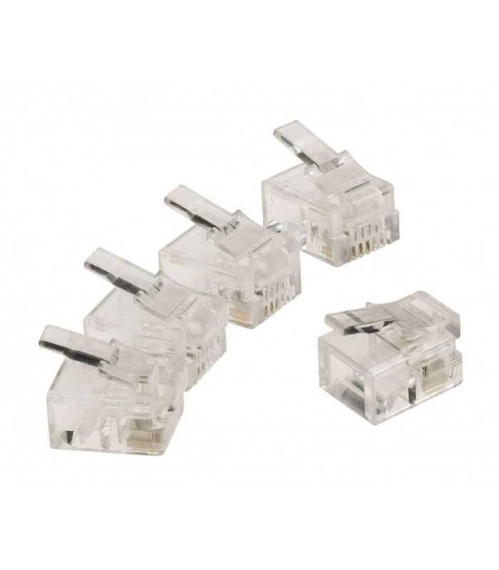 Mufa telefonica Conector transparent RJ11 tata 6p4c set 10buc Valueline