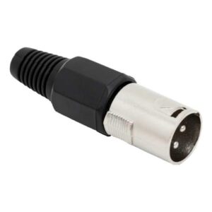 Mufa XLR tata negru montare cu lipire pe fir protectie pentru cablu WTY0054A