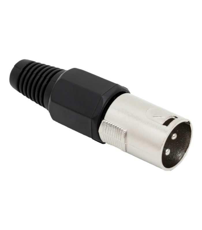 Mufa XLR tata negru montare cu lipire pe fir protectie pentru cablu WTY0054A