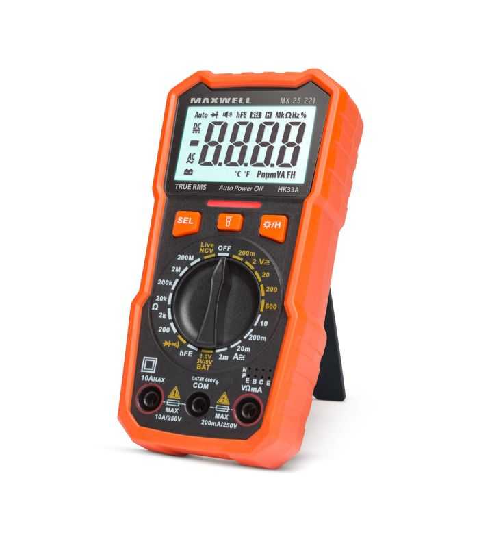 Multimetru digital Maxwell MX25221 cu tester baterie +functie lumina de lucru