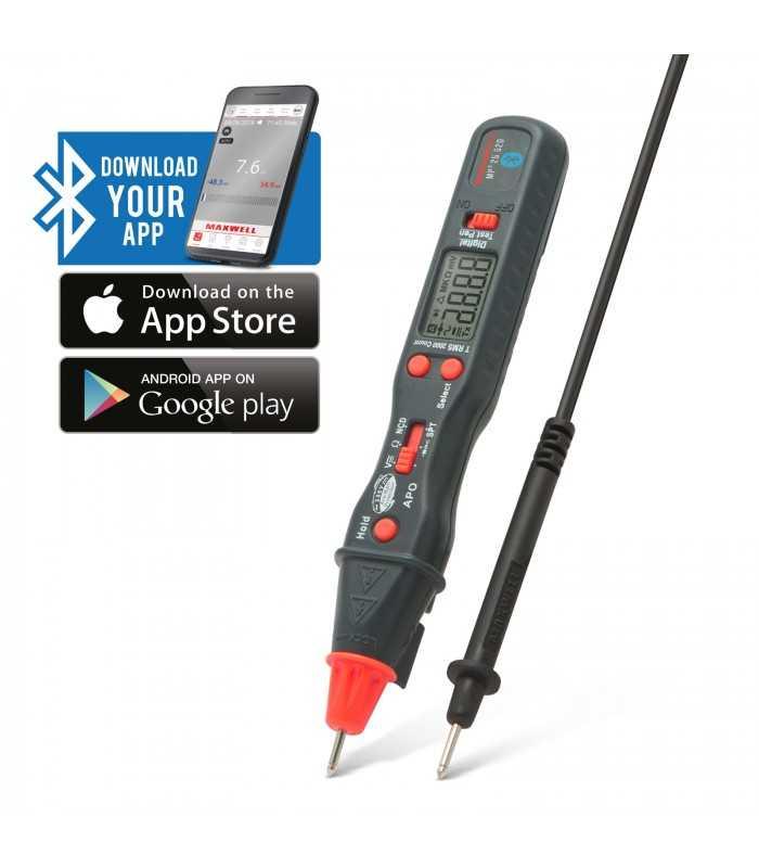 Multimetru digital SMART cu conexiune Bluetooth model stilou Maxwell