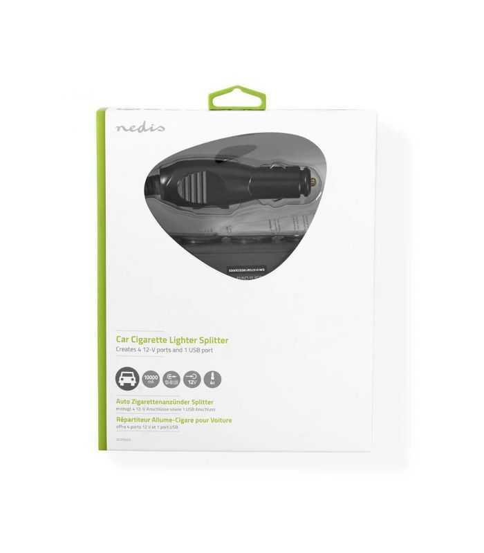 multiplicator bricheta auto nedis cu 4 iesiri 12v max 10a 5