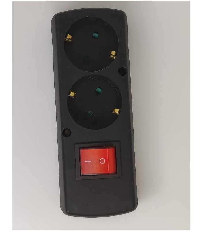 Multipriza 2 Prize Cu Intrerupator Fara Cablu Alimentare Negru Gn 270sws Bk Plastrol