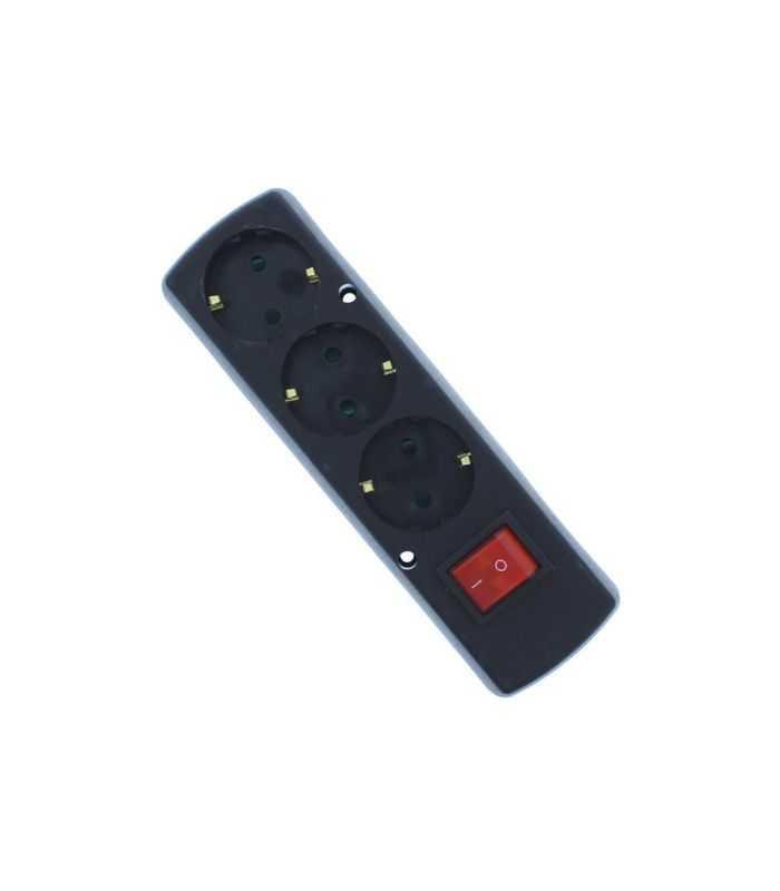 Multipriza 3 Prize Cu Intrerupator Fara Cablu Alimentare Negru Gn 370sws Sw Bk Plastrol