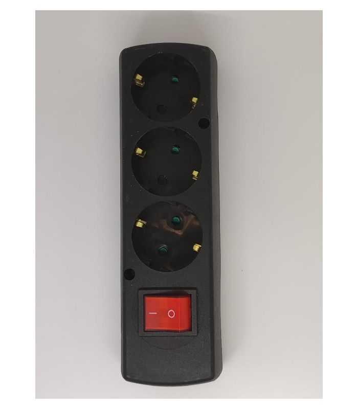 Multipriza 3 Prize Cu Intrerupator Fara Cablu Alimentare Negru Gn 370sws Sw Bk Plastrol