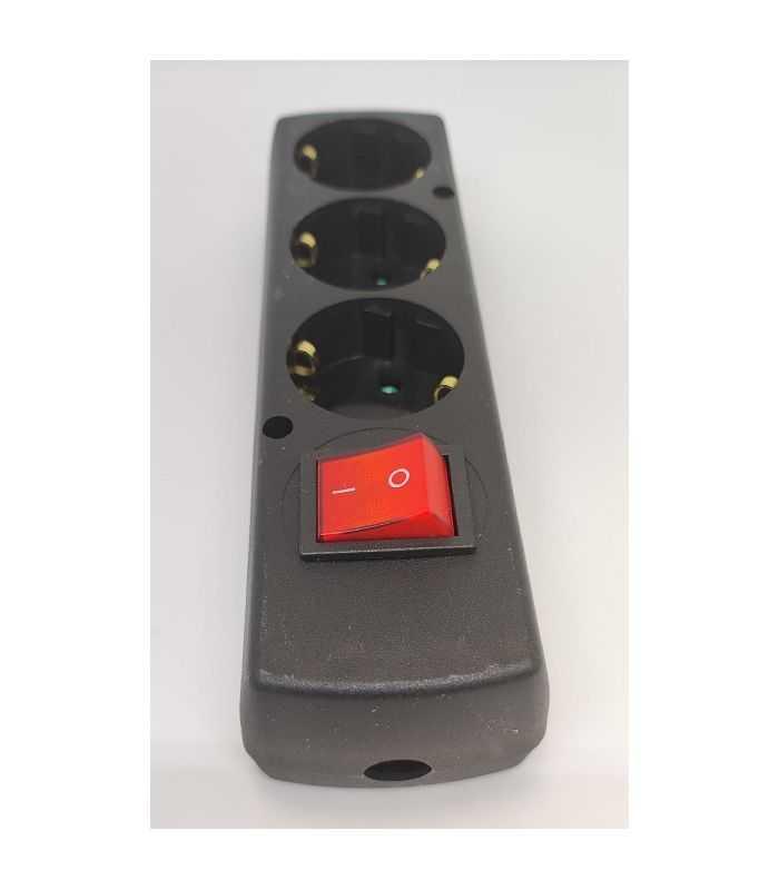 Multipriza 3 Prize Cu Intrerupator Fara Cablu Alimentare Negru Gn 370sws Sw Bk Plastrol