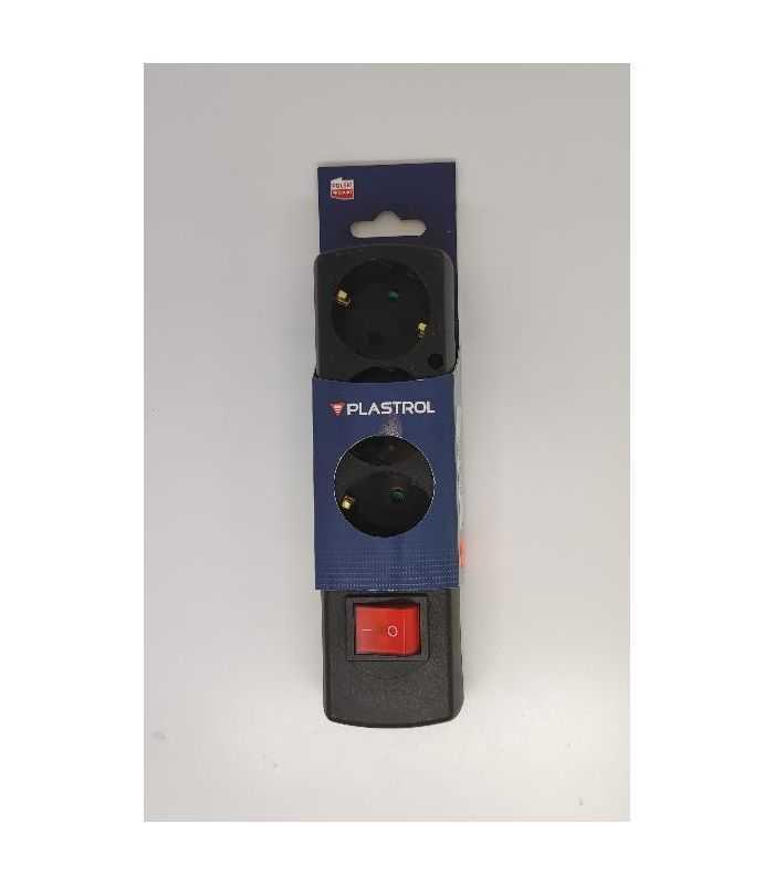 Multipriza 3 Prize Cu Intrerupator Fara Cablu Alimentare Negru Gn 370sws Sw Bk Plastrol