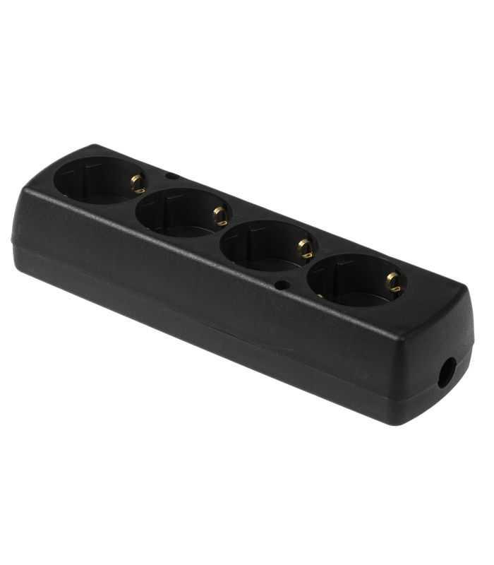 Multipriza 4 prize fara cablu alimentare negru GN-470S/BK Plastrol