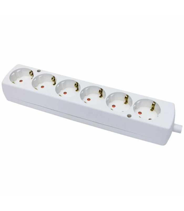 Multipriza 6 prize SCHUKO alb fara cablu GN-670S Plastrol EXTS-GN-670S/WE-PTL
