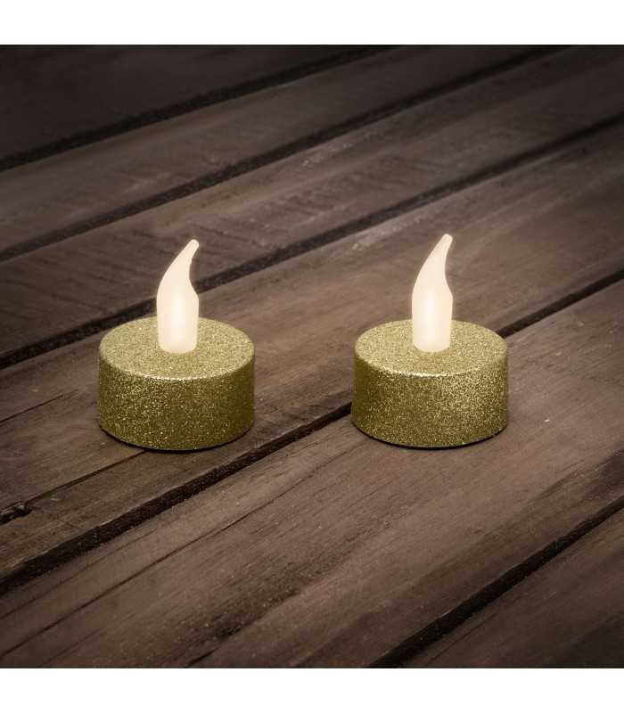 Opait cu LED aurit iluzie de flacara cu baterii incluse 2buc