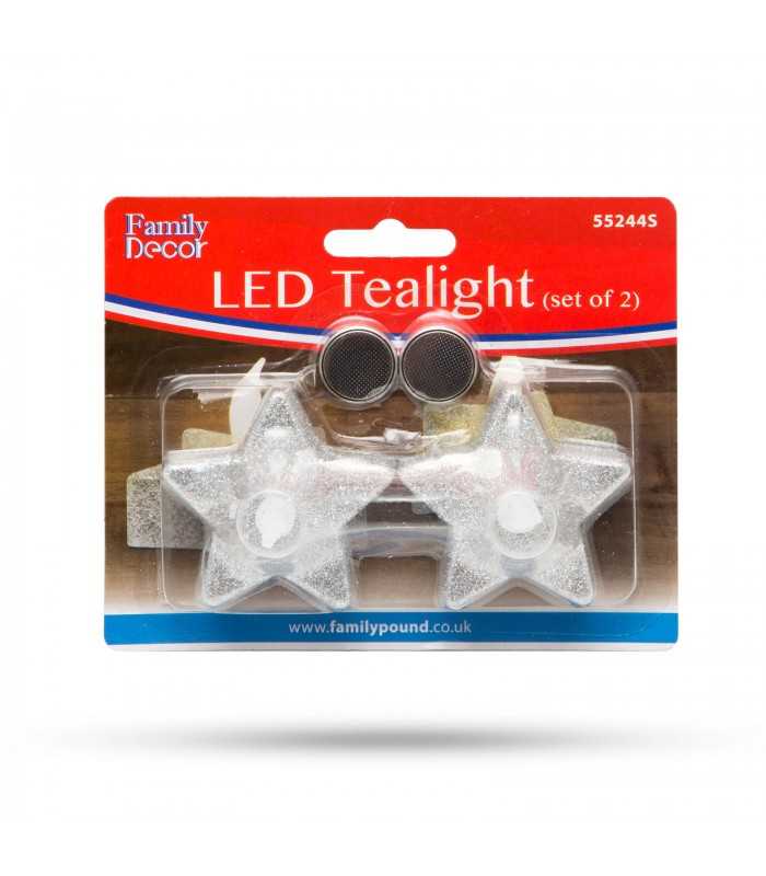 opait cu led model stea argintiu 2buc 1