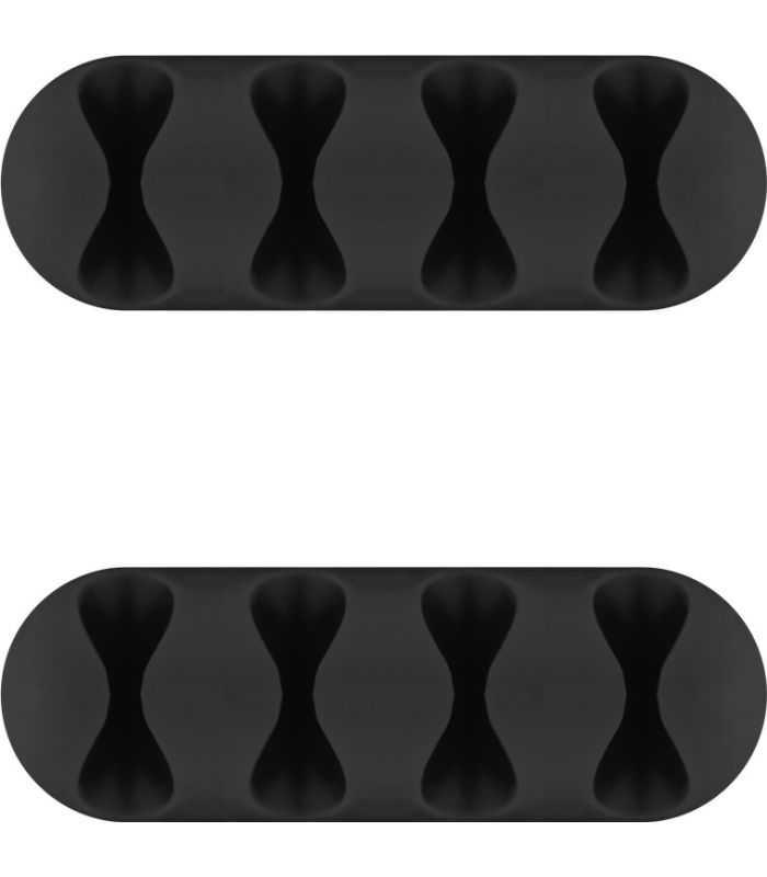 Organizator cabluri 4 sloturi negru set 2buc Goobay 70406 12 Organizator Cabluri 4 Sloturi Negru Set 2buc Goobay 70406