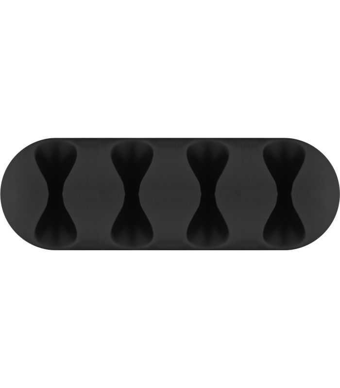 Organizator cabluri 4 sloturi negru set 2buc Goobay 70406 14 Organizator Cabluri 4 Sloturi Negru Set 2buc Goobay 70406