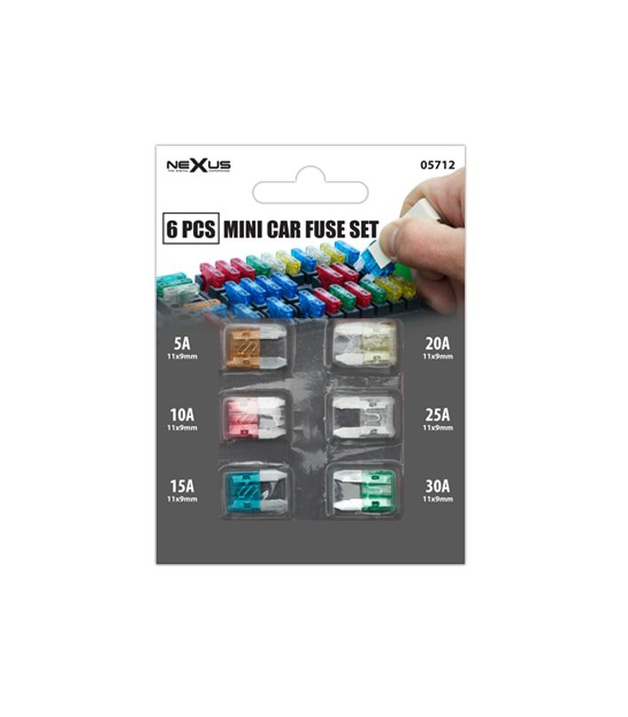 Pachet mini sigurante auto 5A 10A 15A 20A 25A 30A NEXUS 11x8.6mm