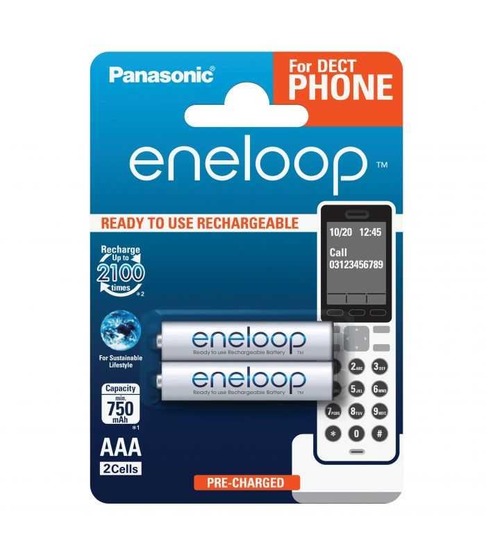 Panasonic Eneloop set acumulatori Ni-MH AAA R3 750mA 1.2V 2100 cicluri 2buc BK-4MCCE/2DE