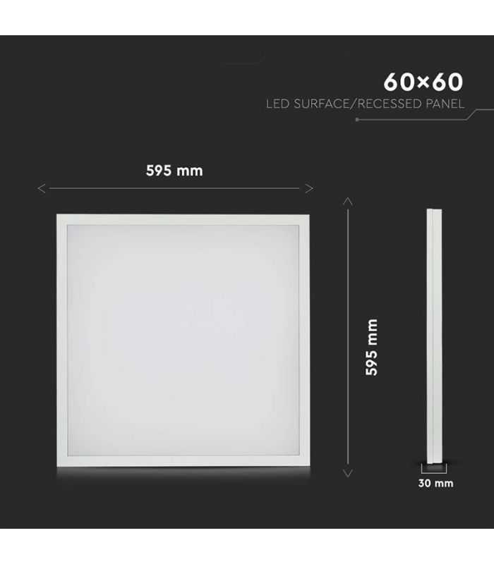 Panou Led 36w 2in1 60x60cm 3960lm 4000k Alb Neutru V Tac Sku 638011