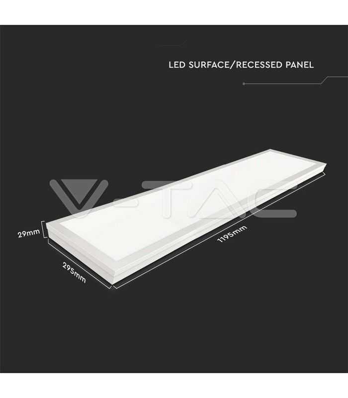 panou led aplicabil 40w 4000lm 120x30 cm 6500k alb rece ip20 v tac 4