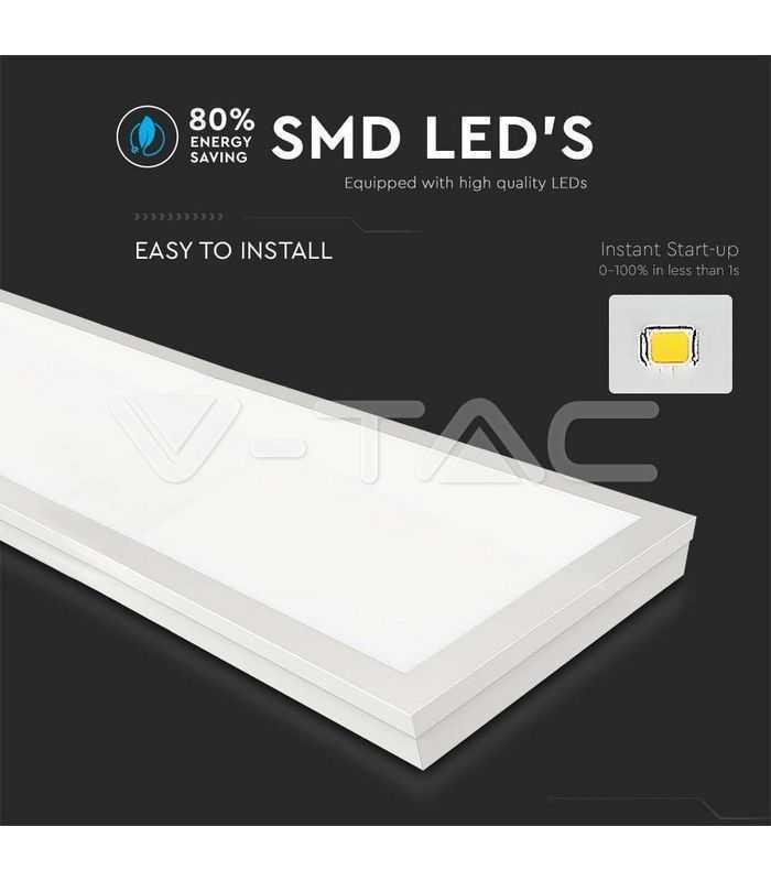 panou led aplicabil 40w 4000lm 120x30 cm 6500k alb rece ip20 v tac 6