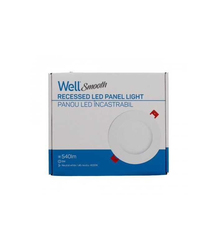 panou led well rotund 9w 155mm 4000k 540lm smooth 3