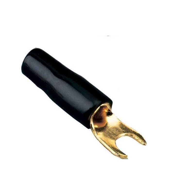 Papuc Terminal tip furca M4 10mm2 aurit izolat negru ACV 30.4410-03