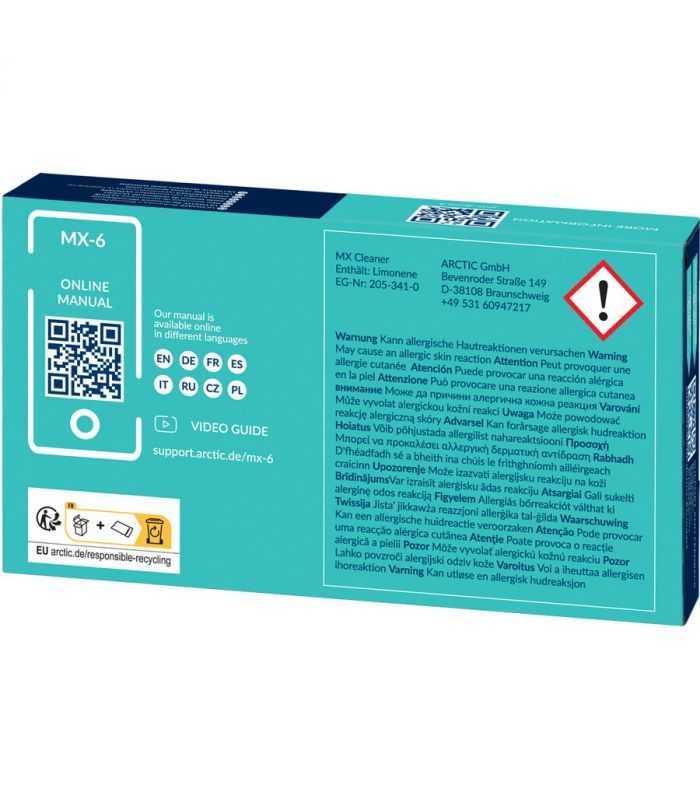 Pasta Temoconductoare Mx 6 Ultimate Mx6 4 Grame 6 Servetele Speciale 56w Mk Mx Cleaner Arctic Actcp00084a