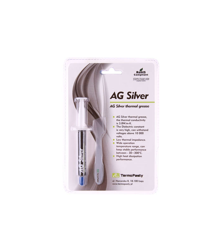 pasta termoconductoare pe baza de argint ag silver 38 w mk 3grame ag termopasty 1