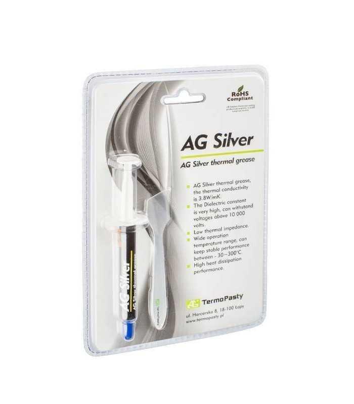 Pasta termoconductoare pe baza de argint AG Silver 3.8 W/m.K. 3grame AG TermoPasty