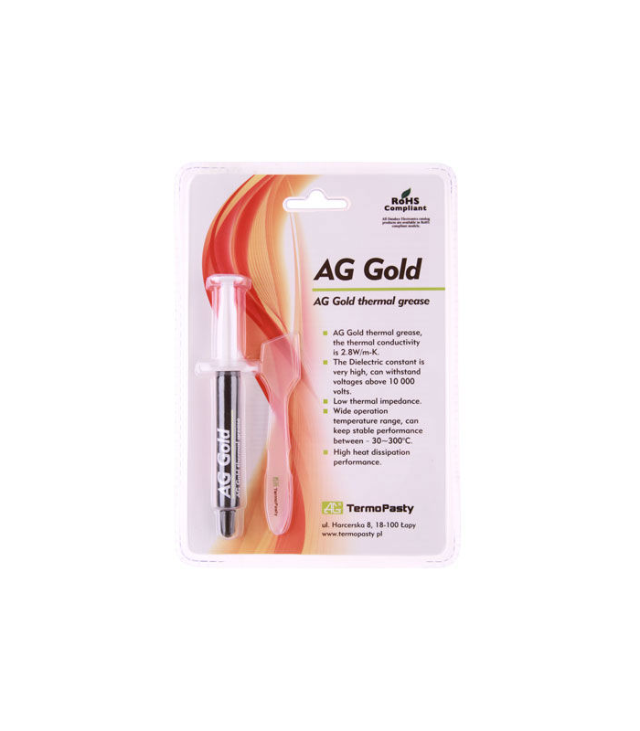 pasta termoconductoare pe baza de aur ag gold 28 w mk 3grame ag termopasty 1