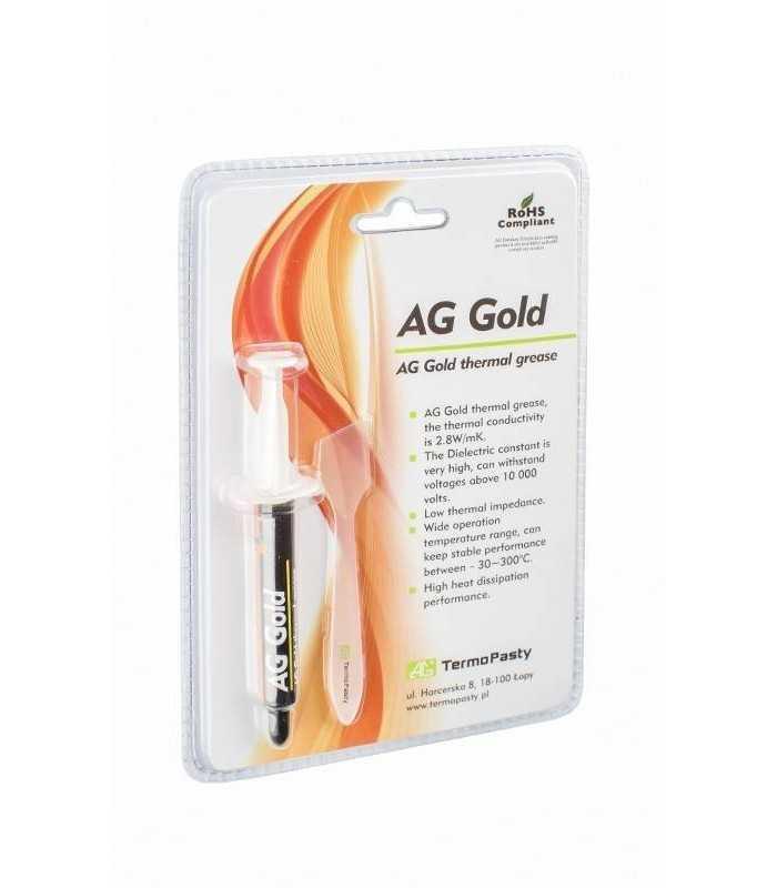 Pasta termoconductoare pe baza de aur AG Gold 2.8 W/m.K. 3grame AG TermoPasty