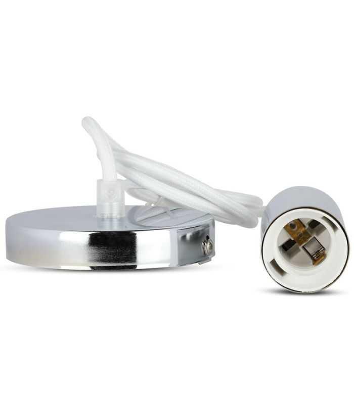 Pendul Tavan Soclu E27 Crom Alb Sku 3755 V Tac