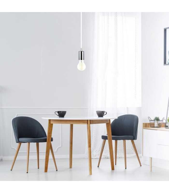 Pendul Tavan Soclu E27 Crom Alb Sku 3755 V Tac