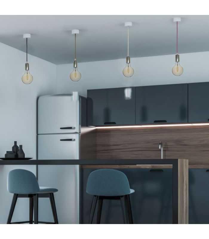 Pendul Tavan Soclu E27 Crom Alb Sku 3755 V Tac