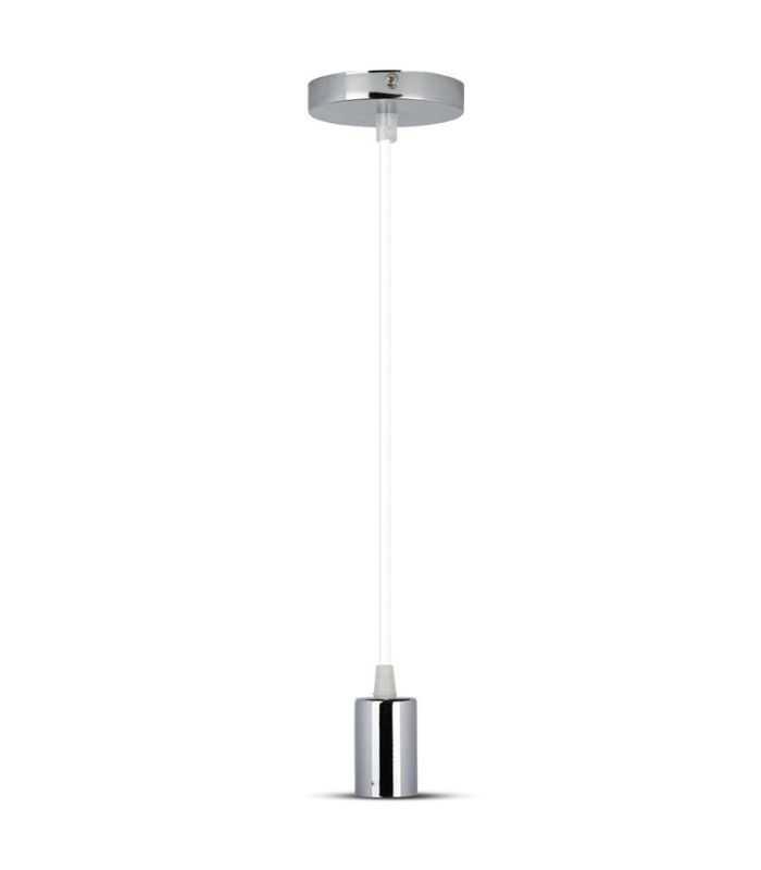 Pendul tavan soclu E27 Crom/alb SKU-3755 V-tac