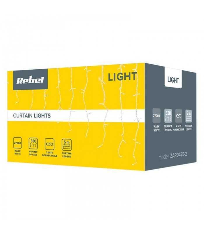 perdea 330 led uri ip44 alb cald 5m 6w rebel 4